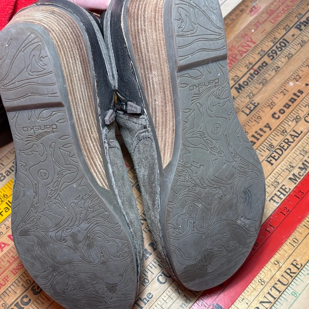 Dansko Mocha Brown Suede Wedge Ankle Boots - Picture 5 of 8